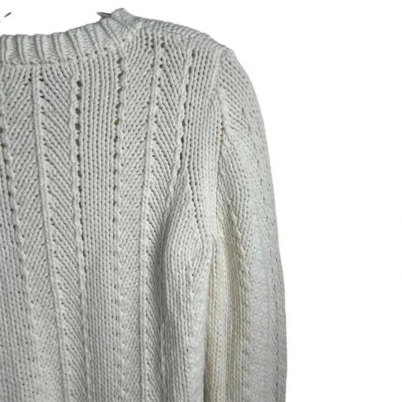 Ann Taylor Women's Beige Chunky Knit Pullover Sweater Size M Casual - Picture 3 of 14